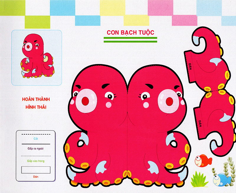 bé khéo tay - cắt và dán hình 3d - khu hứng thú - Ảnh 3