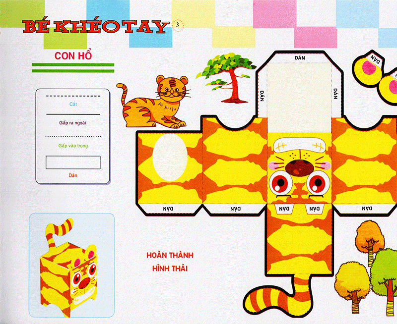 bé khéo tay - cắt và dán hình 3d - khu hứng thú - Ảnh 4