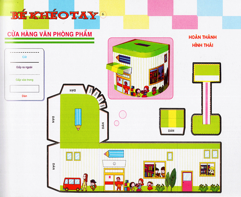 bé khéo tay - cắt và dán hình 3d - khu hứng thú - Ảnh 7