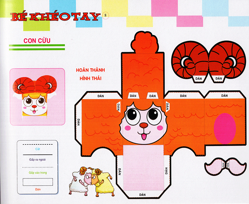 bé khéo tay - cắt và dán hình 3d - khu hứng thú - Ảnh 9