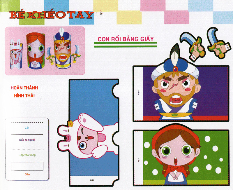 bé khéo tay - cắt và dán hình 3d - thế giới sáng tạo - Ảnh 11