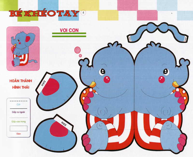 bé khéo tay - cắt và dán hình 3d - thế giới sáng tạo - Ảnh 5