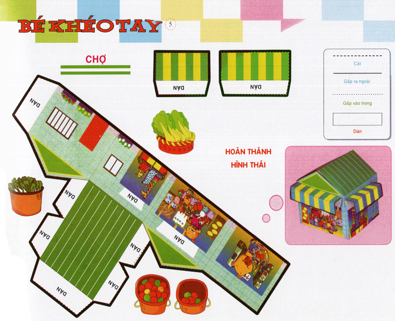 bé khéo tay - cắt và dán hình 3d - thế giới sáng tạo - Ảnh 6