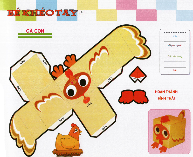 bé khéo tay - cắt và dán hình 3d - thế giới sáng tạo - Ảnh 7