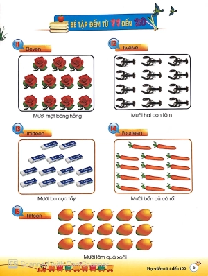 bé làm quen với toán - học đếm từ 1 đến 100 (tái bản 2019) - Ảnh 6