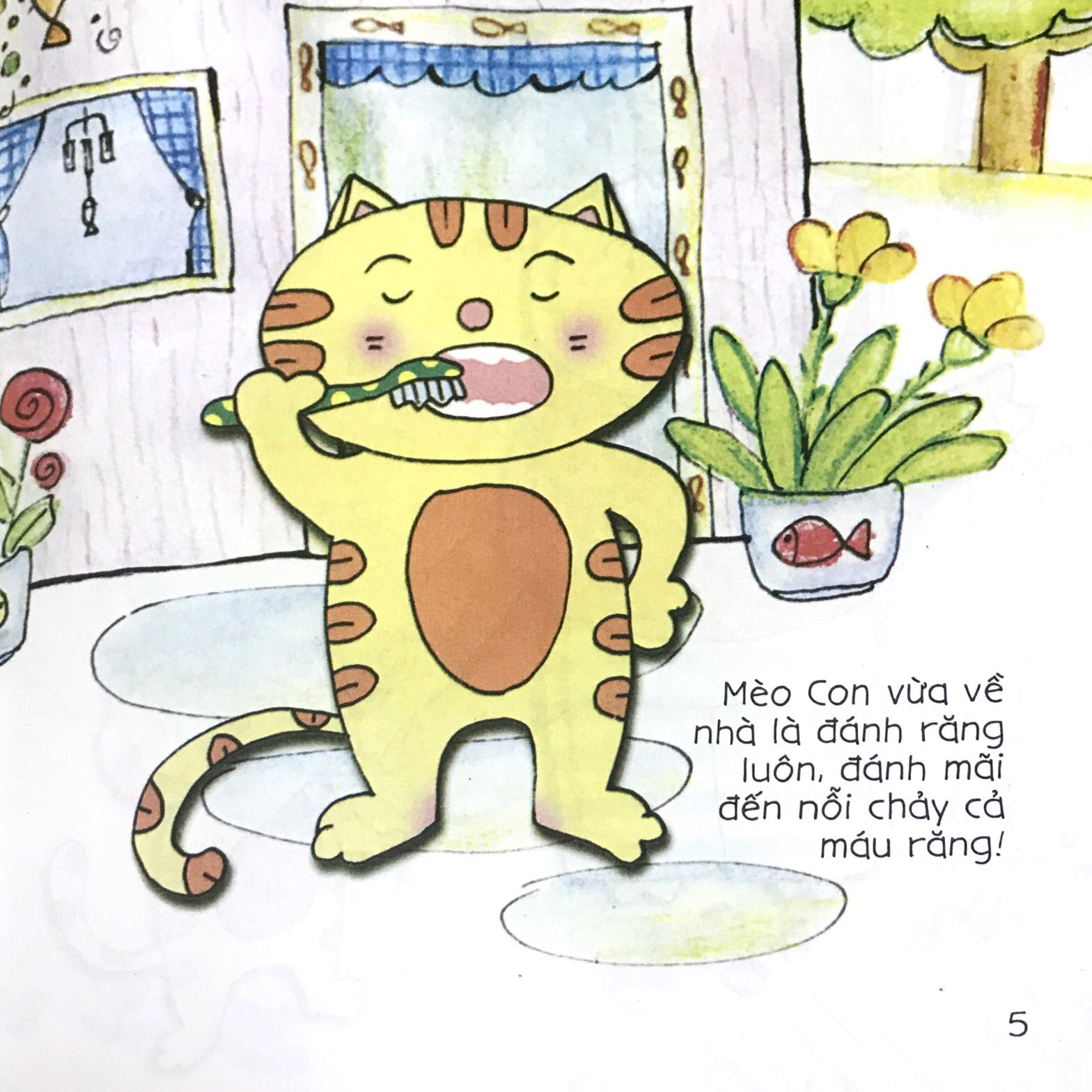 bé tập kể chuyện - mèo con đánh răng (tái bản 2022) - Ảnh 5