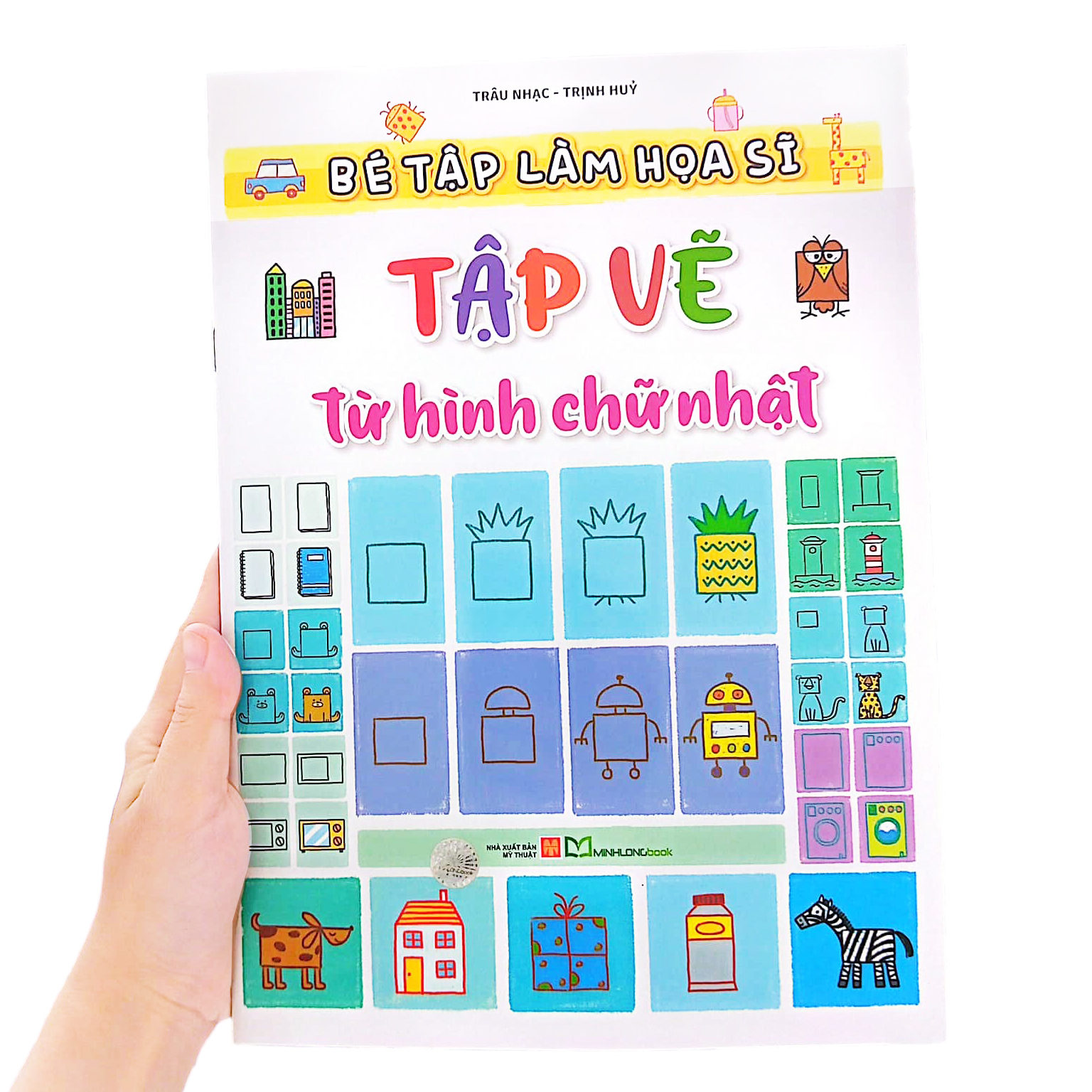 bé tập làm họa sĩ - tập vẽ từ hình chữ nhật - Ảnh 8