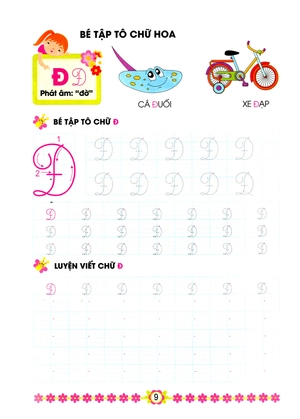 bé tập tô chữ hoa - hành trang cho bé vào lớp 1 (tái bản 2016) - Ảnh 9
