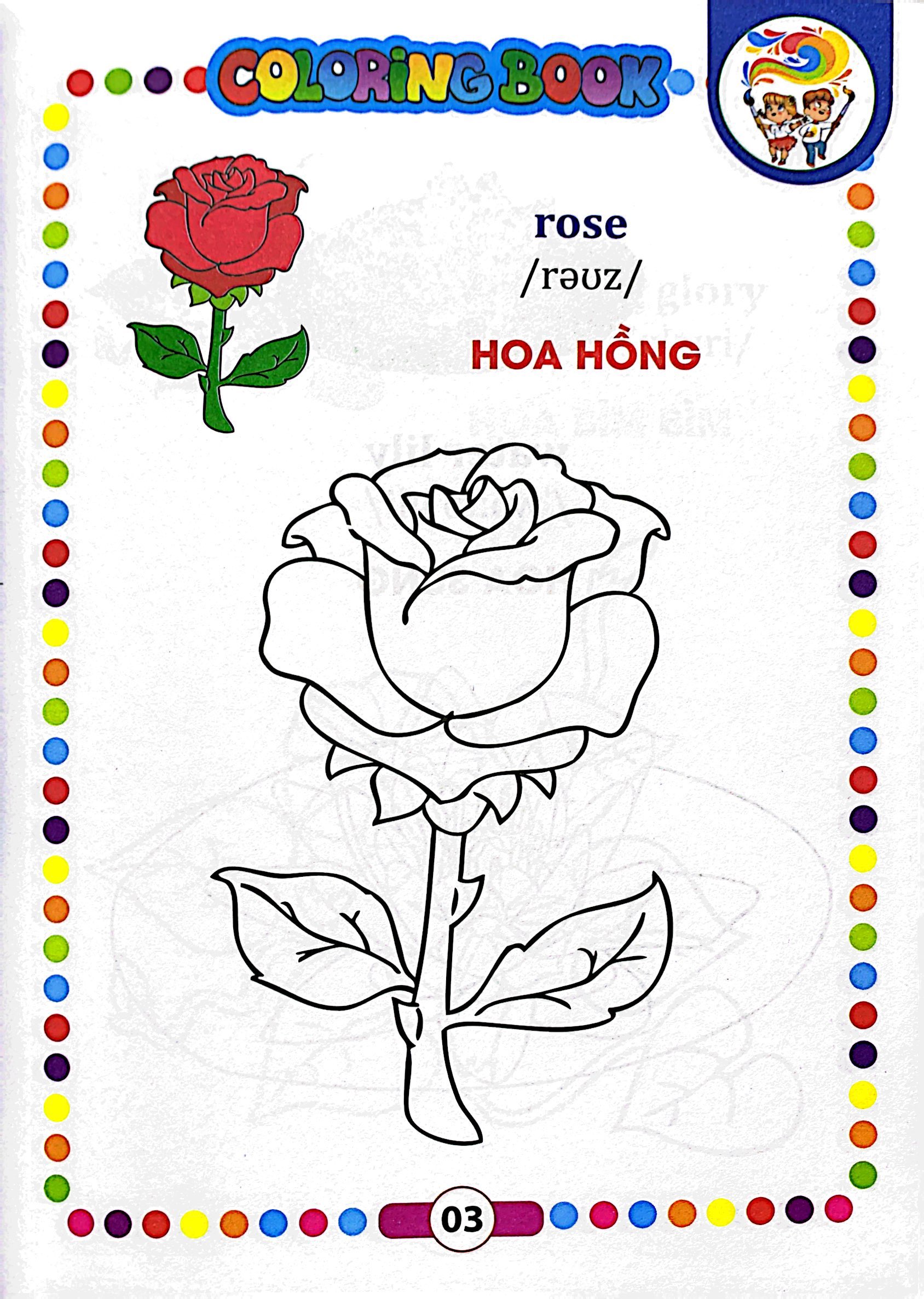 bé tập tô màu - các loài hoa (song ngữ anh - việt) - Ảnh 4