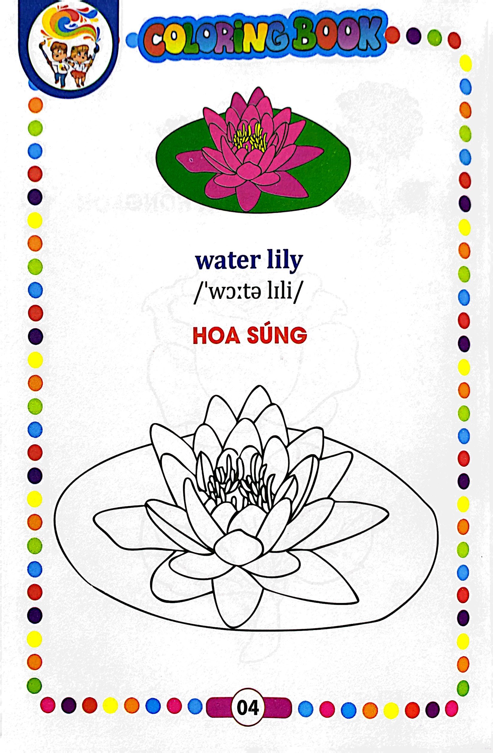 bé tập tô màu - các loài hoa (song ngữ anh - việt) - Ảnh 5