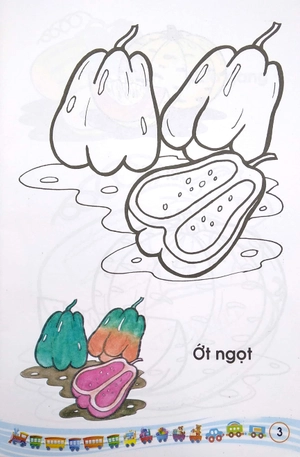 bé tập tô màu - các loại rau quả - Ảnh 4