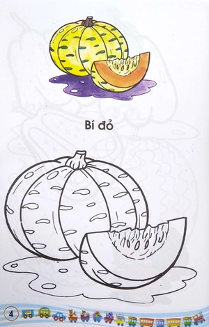 bé tập tô màu - các loại rau quả - Ảnh 5