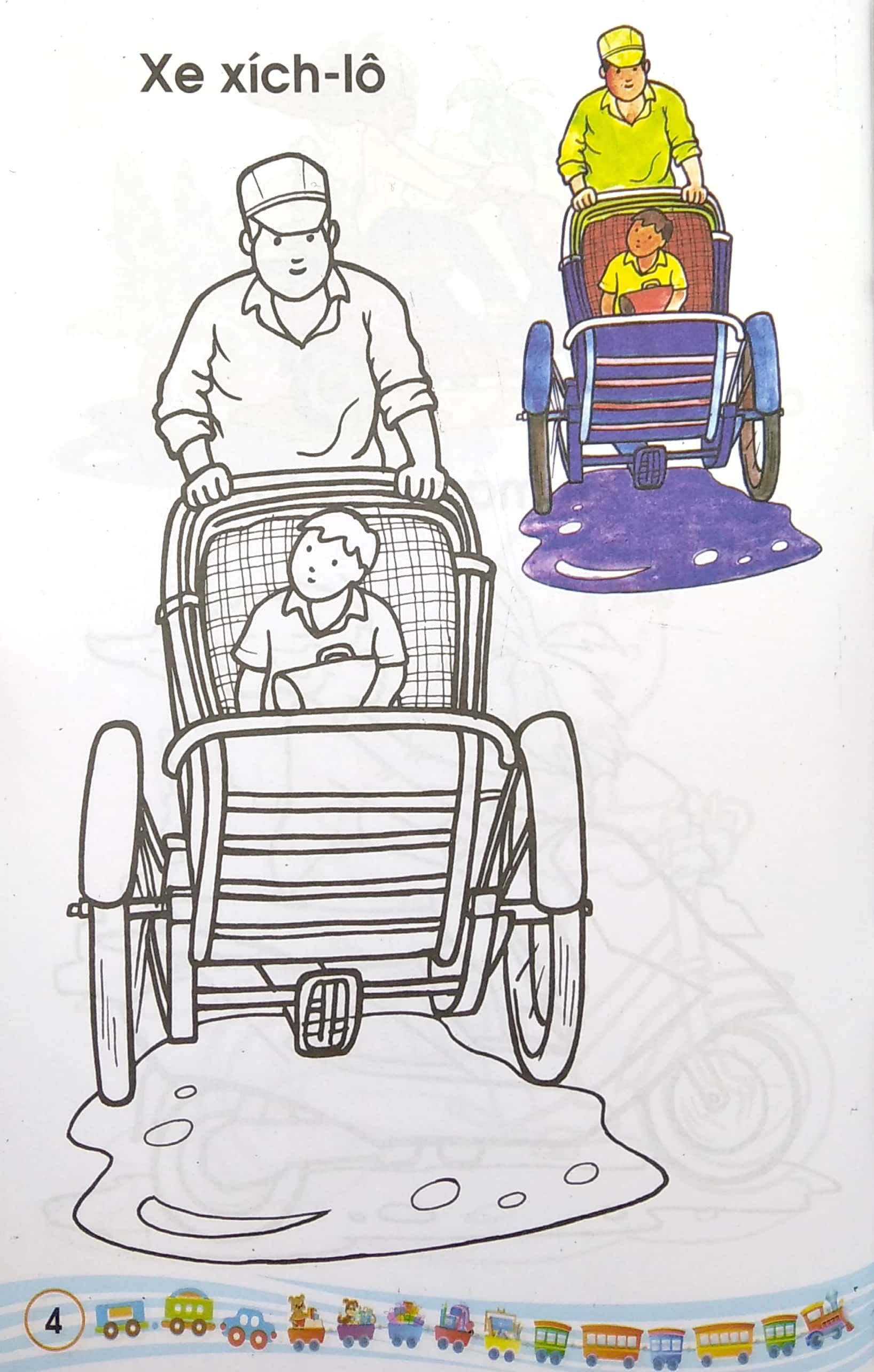 bé tập tô màu - các loại xe - Ảnh 5