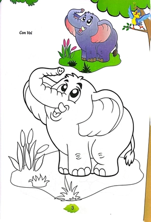 bé tập tô màu - động vật hoang dã (tái bản 2023) - Ảnh 8