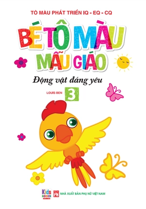 bé tập tô màu mẫu giáo - động vật đáng yêu - song ngữ anh-việt - tập 3 - Ảnh 3