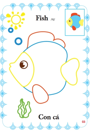 bé tập tô màu mẫu giáo - động vật đáng yêu - song ngữ anh-việt - tập 4 - Ảnh 5