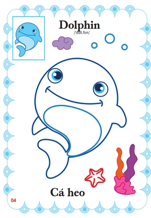 bé tập tô màu mẫu giáo - động vật đáng yêu - song ngữ anh-việt - tập 4 - Ảnh 6