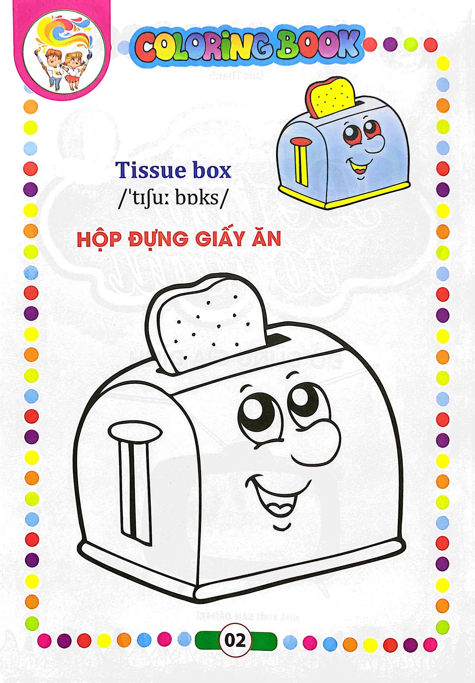 bé tập tô màu - song ngữ anh-việt - đồ dùng gia đình - Ảnh 3