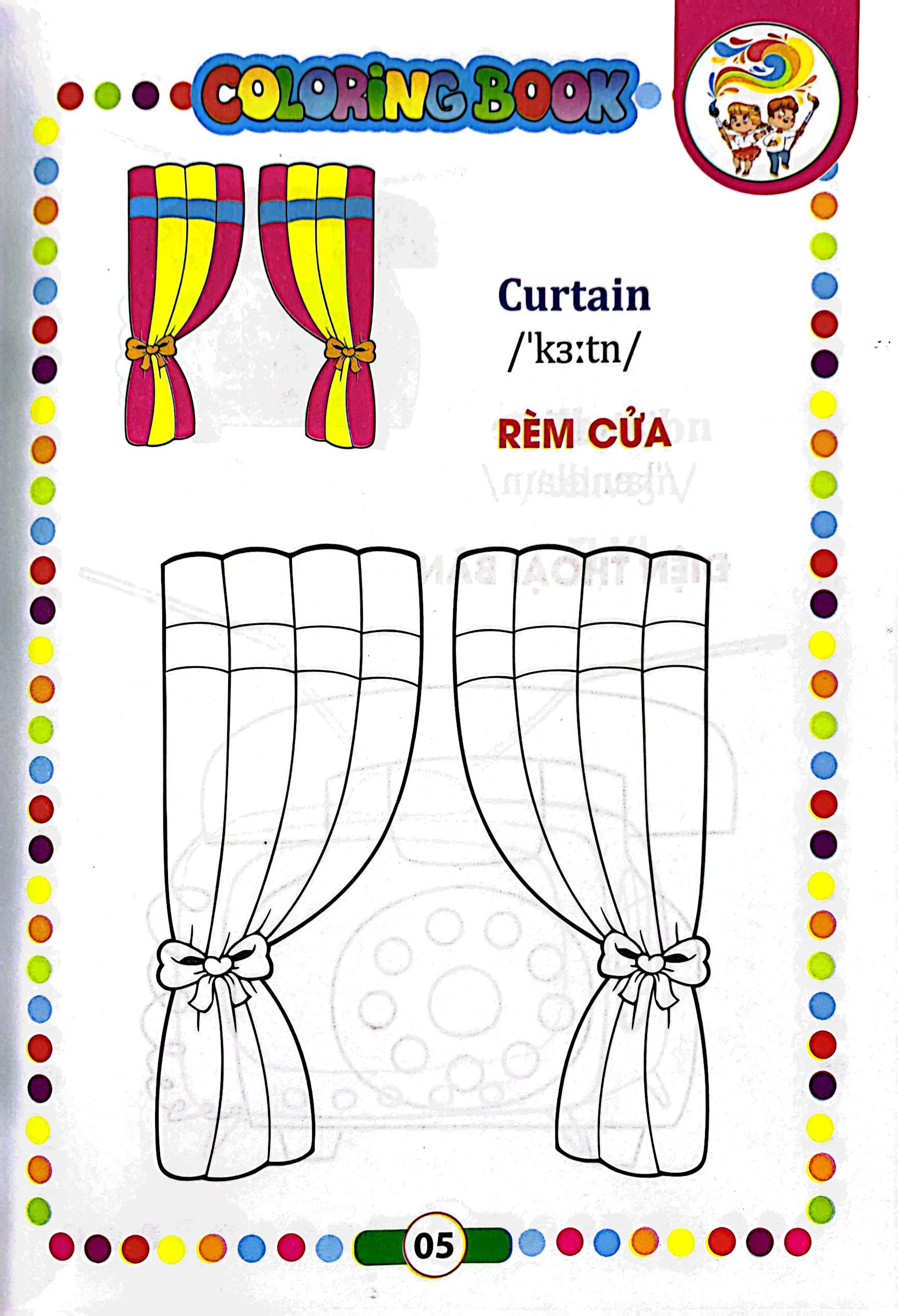 bé tập tô màu - song ngữ anh-việt - đồ dùng gia đình - Ảnh 6