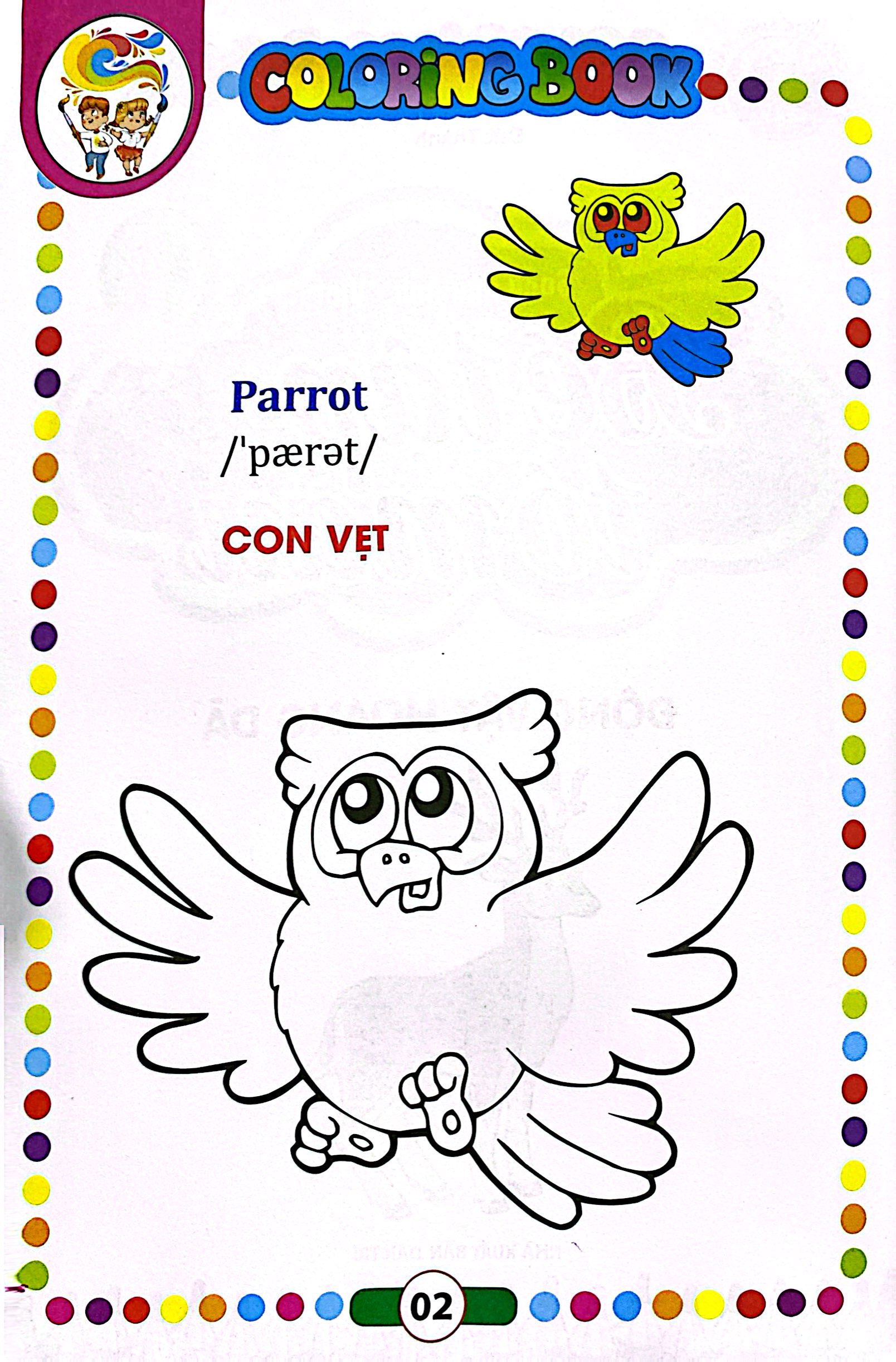 bé tập tô màu - song ngữ anh-việt - động vật hoang dã - Ảnh 3