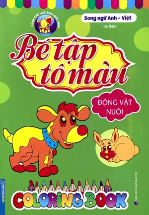 bé tập tô màu - song ngữ anh-việt - động vật nuôi - Ảnh 2