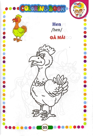 bé tập tô màu - song ngữ anh-việt - động vật nuôi - Ảnh 6