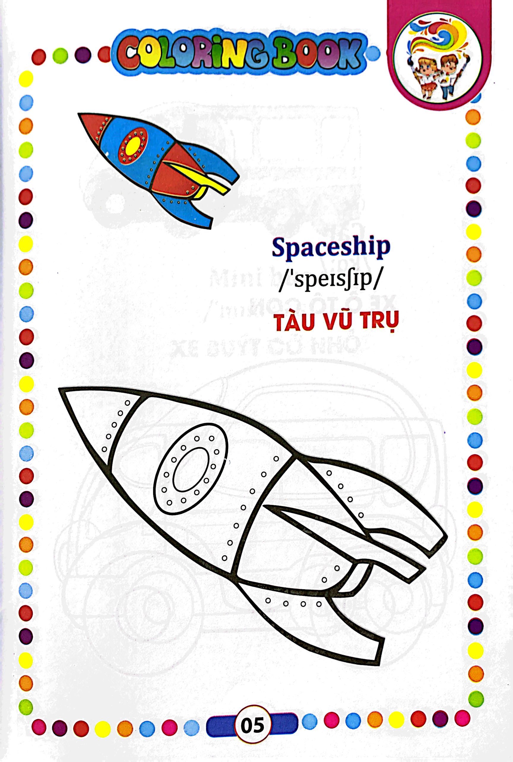 bé tập tô màu - song ngữ anh-việt - phương tiện giao thông - Ảnh 6