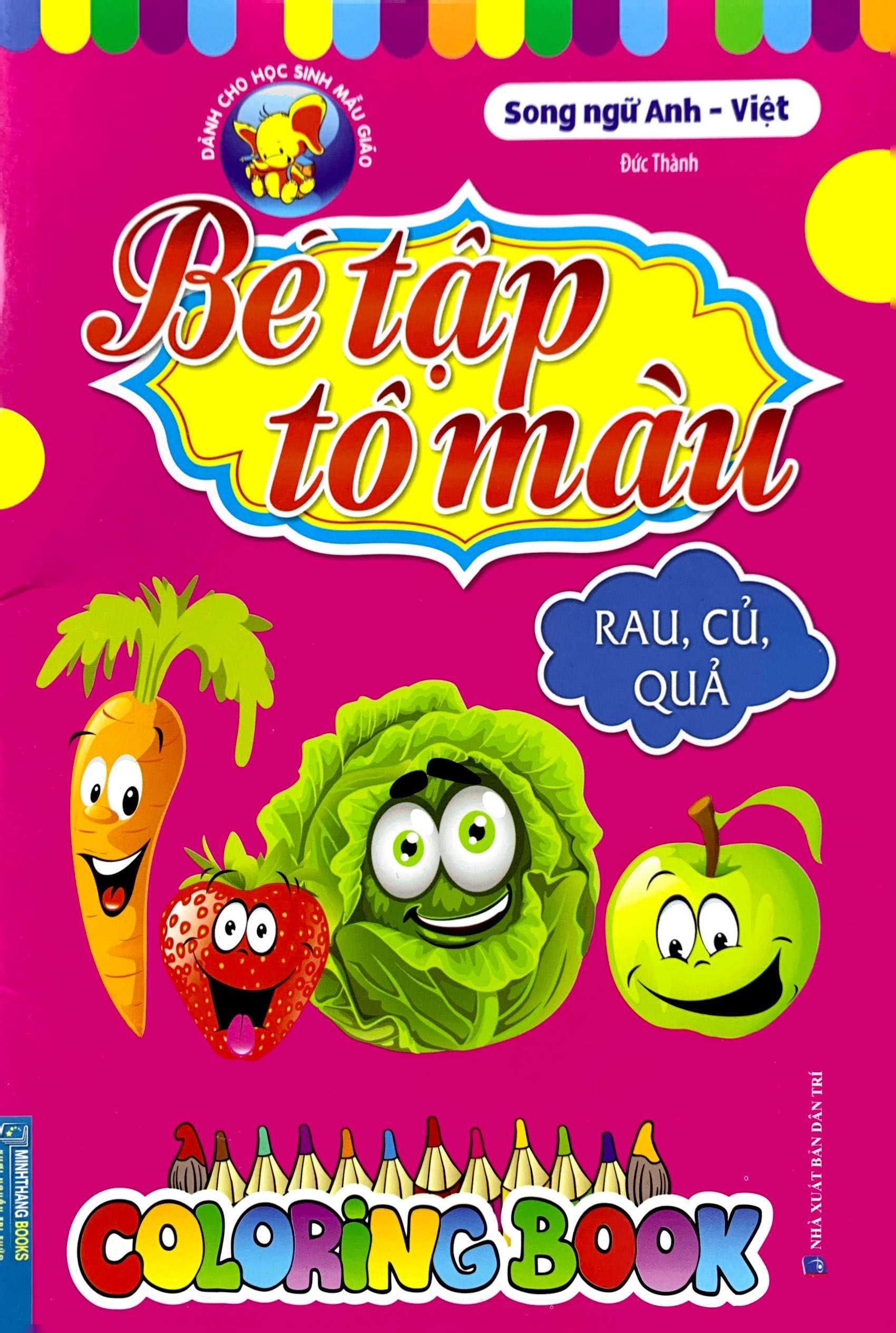 bé tập tô màu - song ngữ anh-việt - rau, củ, quả - Ảnh 2