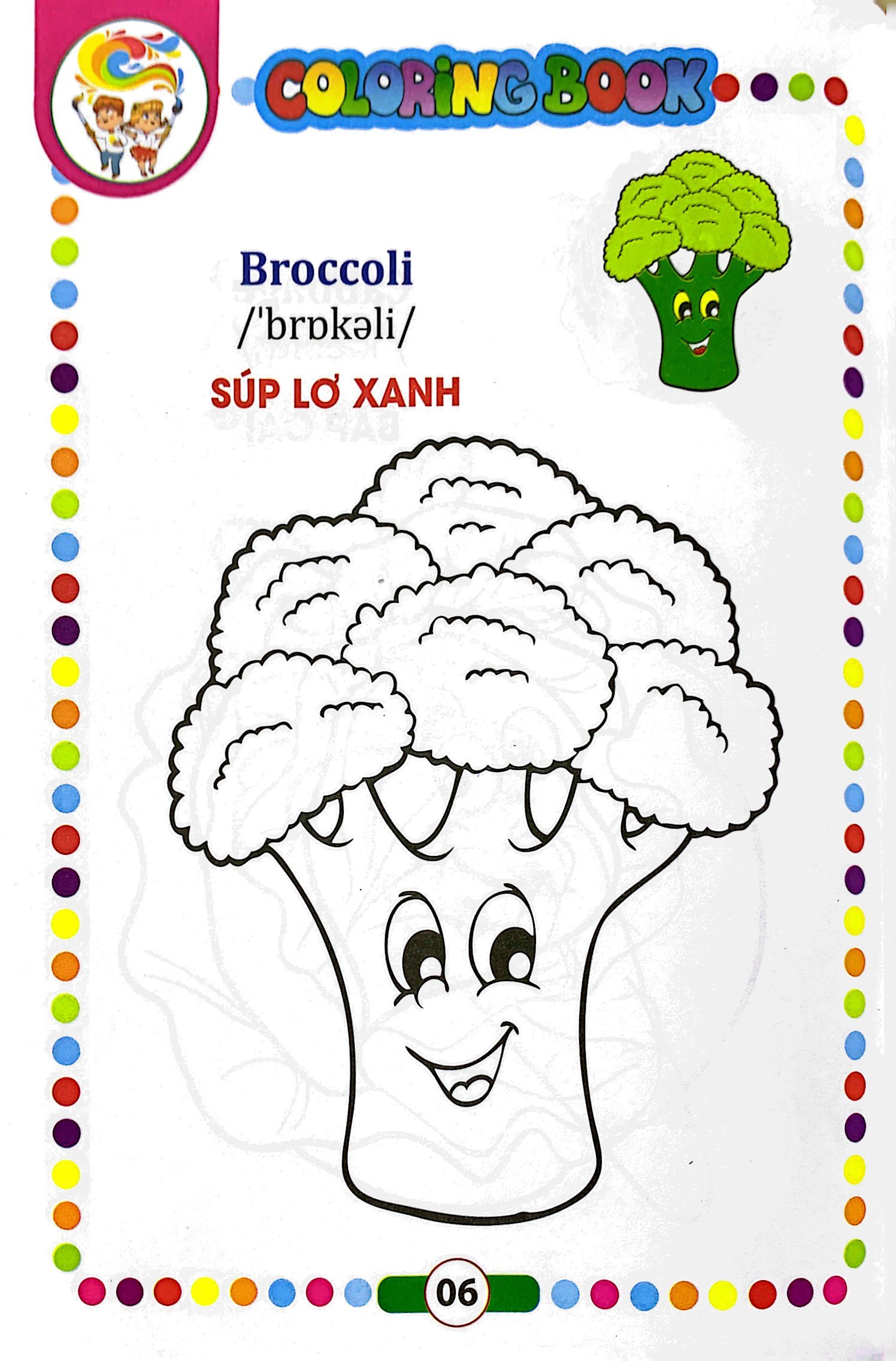 bé tập tô màu - song ngữ anh-việt - rau, củ, quả - Ảnh 7