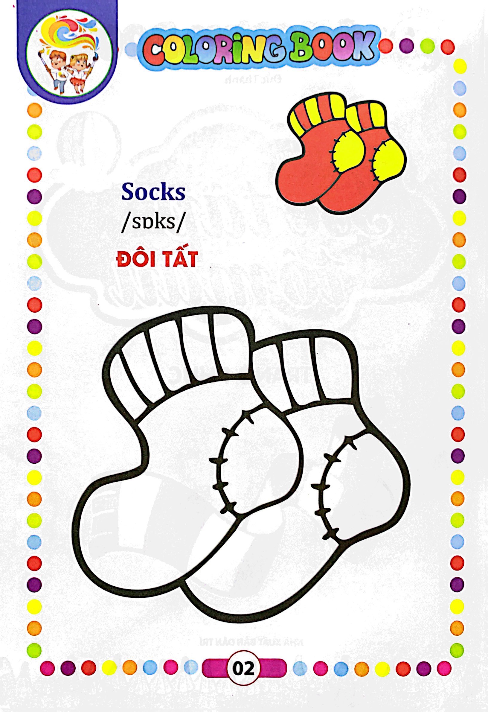 bé tập tô màu - song ngữ anh-việt - trang phục - Ảnh 3