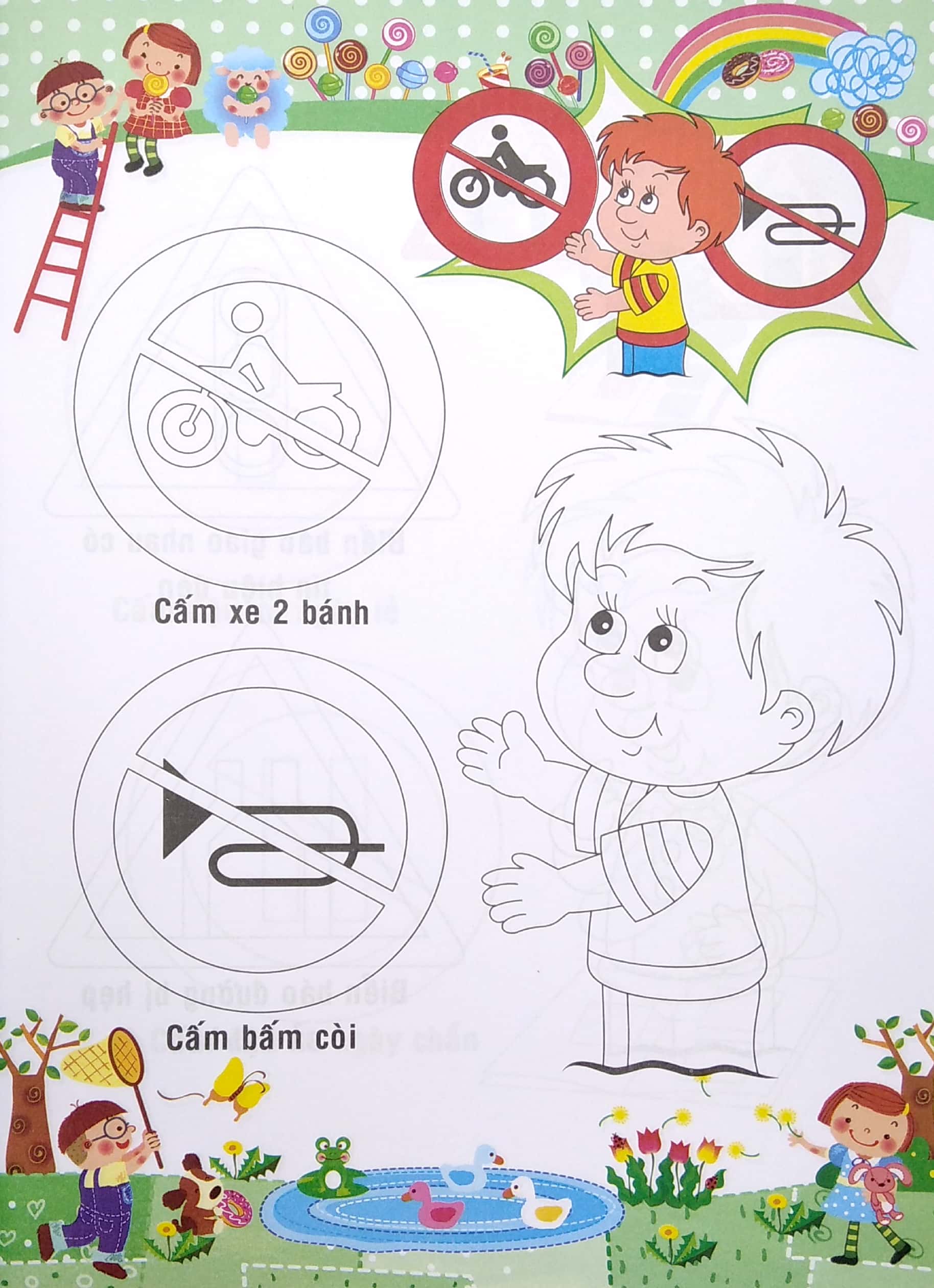 bé tập tô màu và học tiếng anh theo chủ đề - an toàn giao thông - Ảnh 6