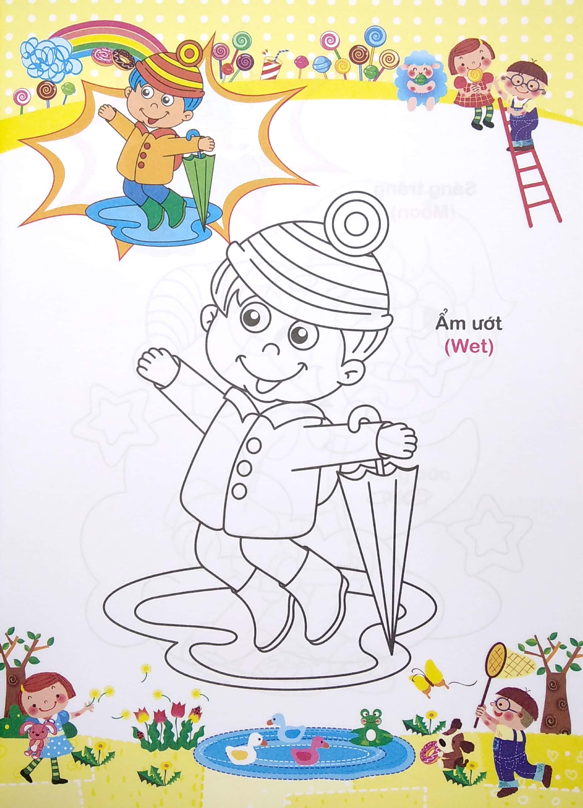 bé tập tô màu và học tiếng anh theo chủ đề - bé nhận biết thời tiết - Ảnh 6