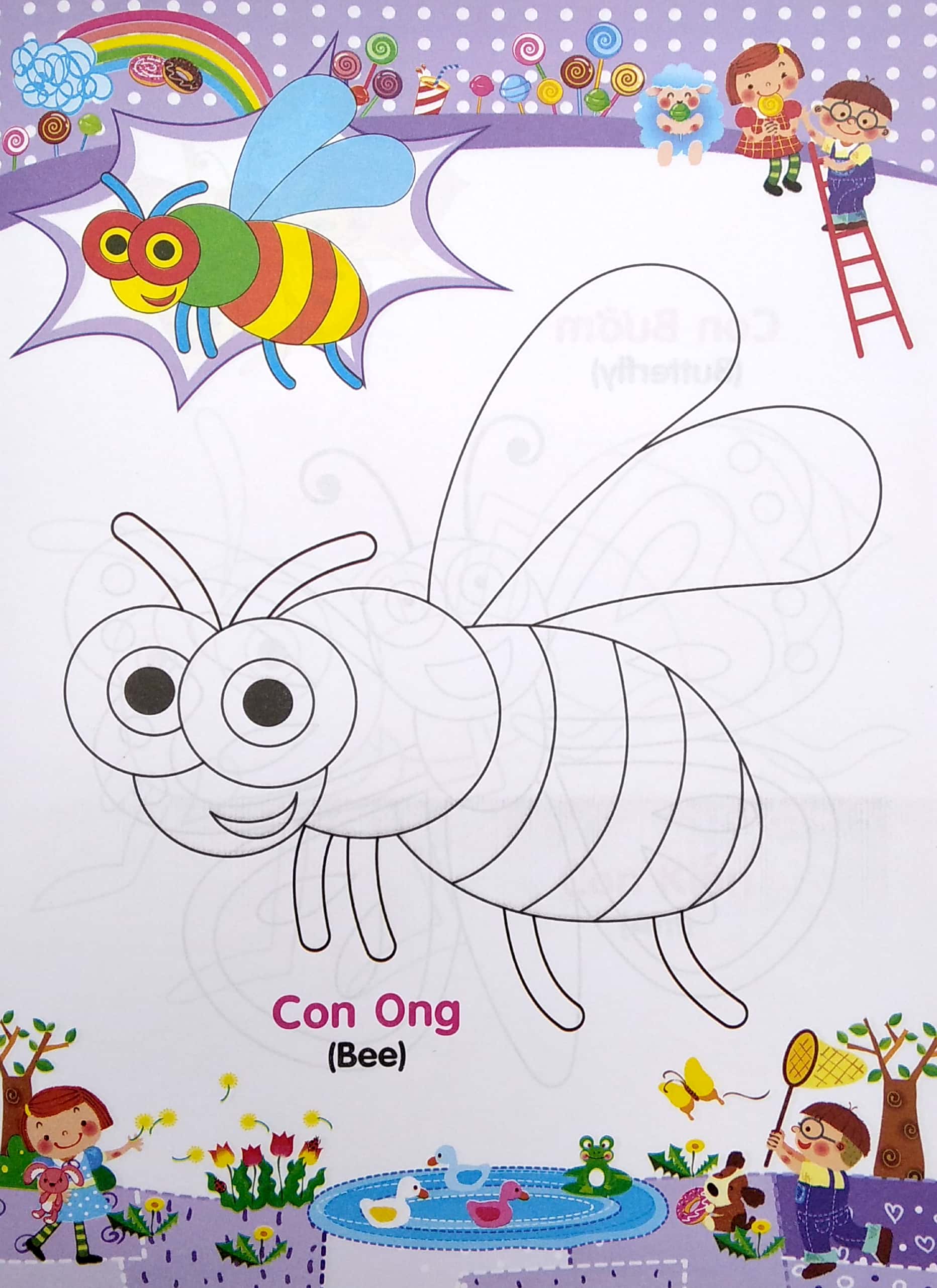bé tập tô màu và học tiếng anh theo chủ đề - bò sát và côn trùng - Ảnh 4