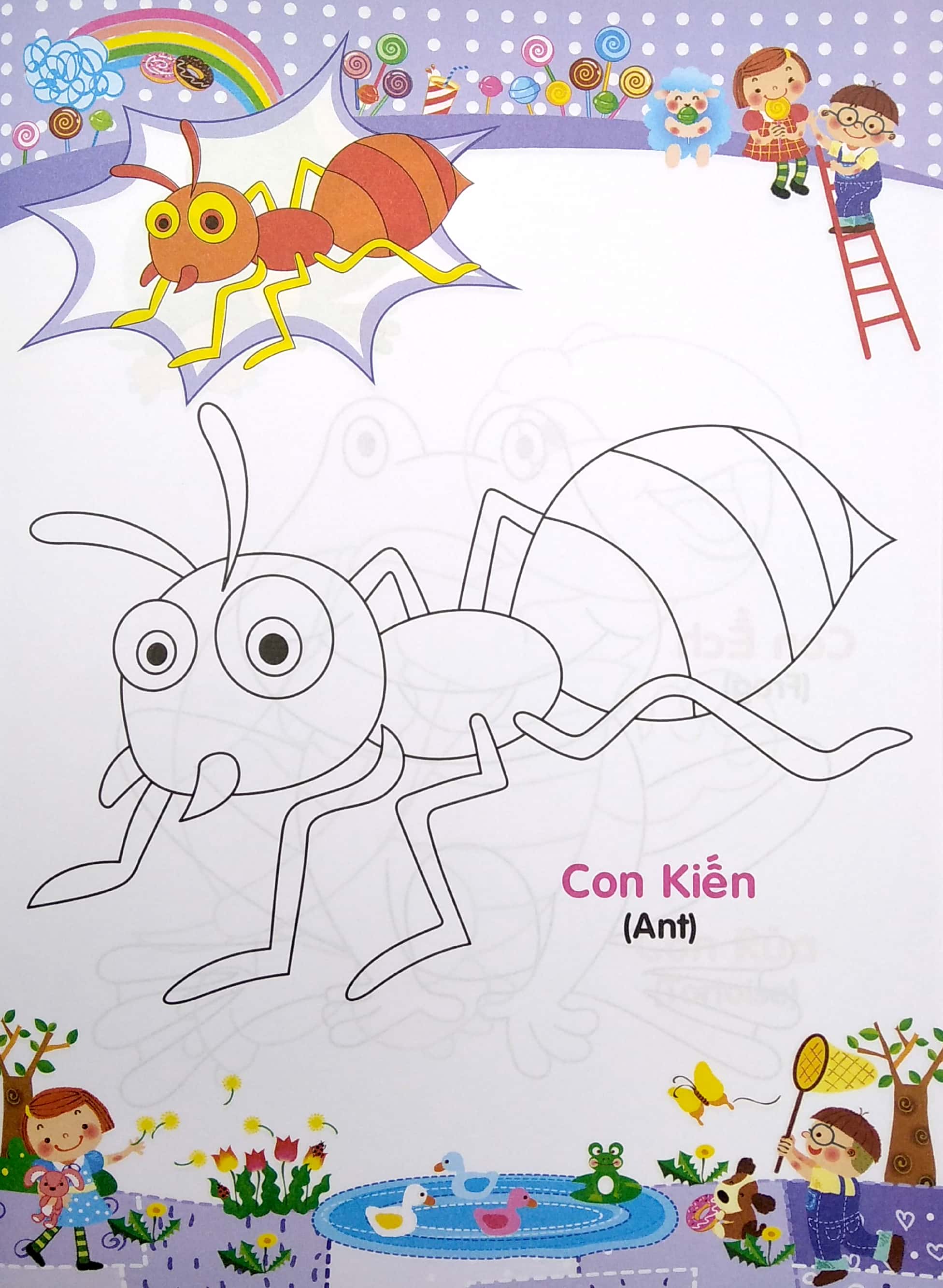 bé tập tô màu và học tiếng anh theo chủ đề - bò sát và côn trùng - Ảnh 6