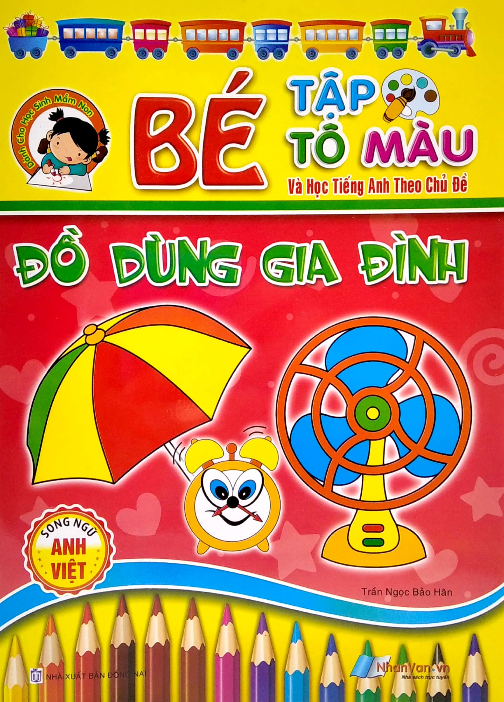 bé tập tô màu và học tiếng anh theo chủ đề - đồ dùng gia đình - Ảnh 3