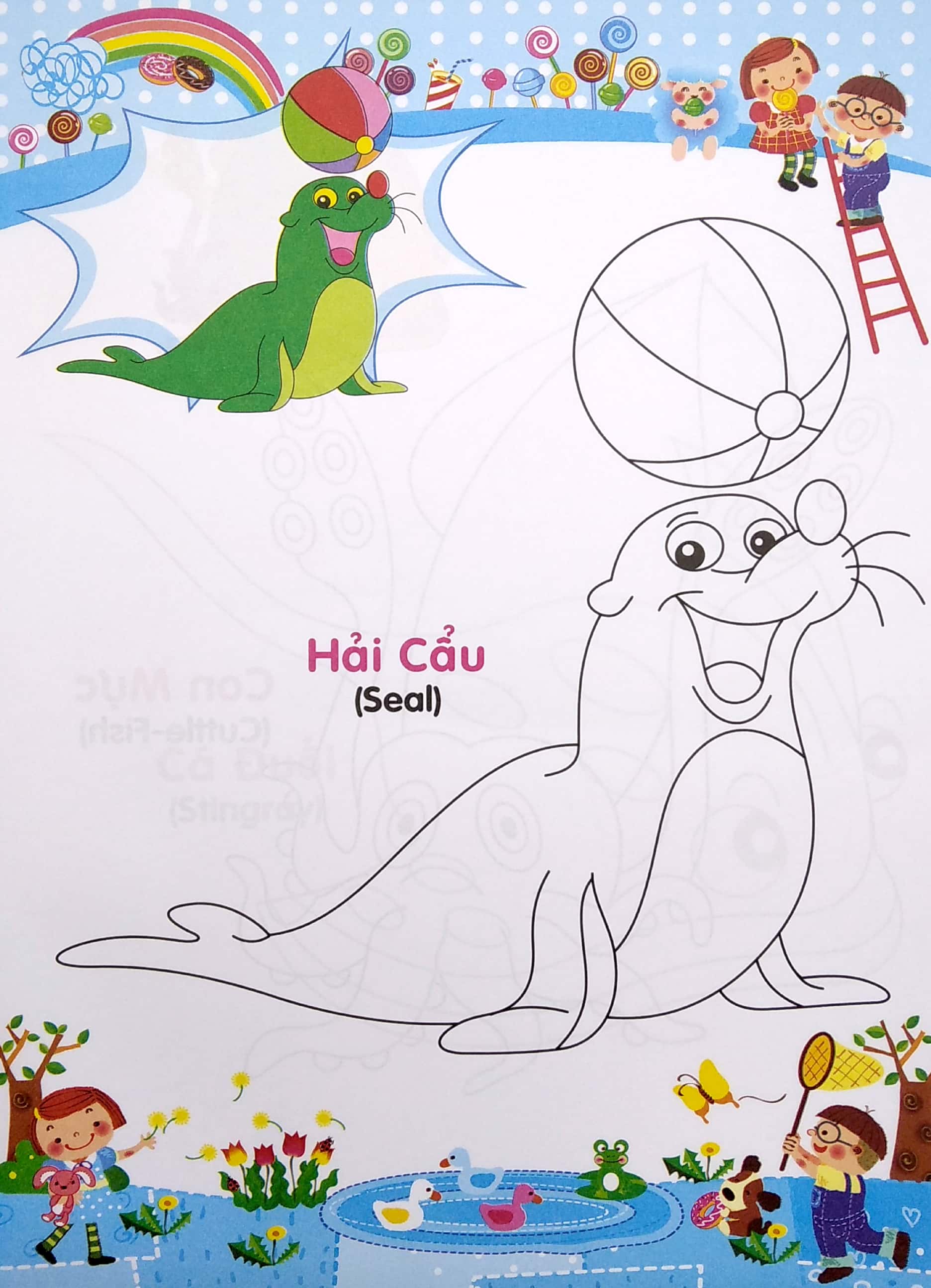 bé tập tô màu và học tiếng anh theo chủ đề - động vật biển - Ảnh 6