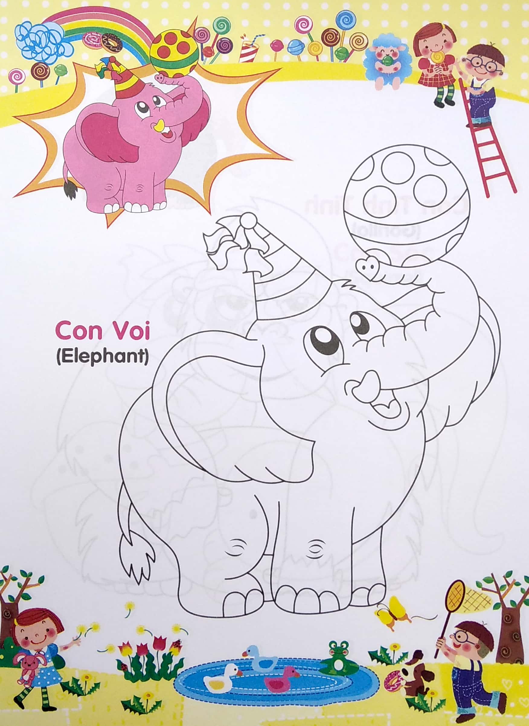 bé tập tô màu và học tiếng anh theo chủ đề - động vật hoang dã - Ảnh 4