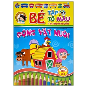 bé tập tô màu và học tiếng anh theo chủ đề - động vật nuôi - Ảnh 2