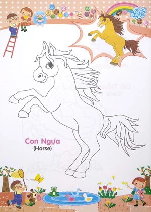 bé tập tô màu và học tiếng anh theo chủ đề - động vật nuôi - Ảnh 5