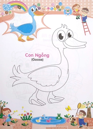 bé tập tô màu và học tiếng anh theo chủ đề - động vật nuôi - Ảnh 6