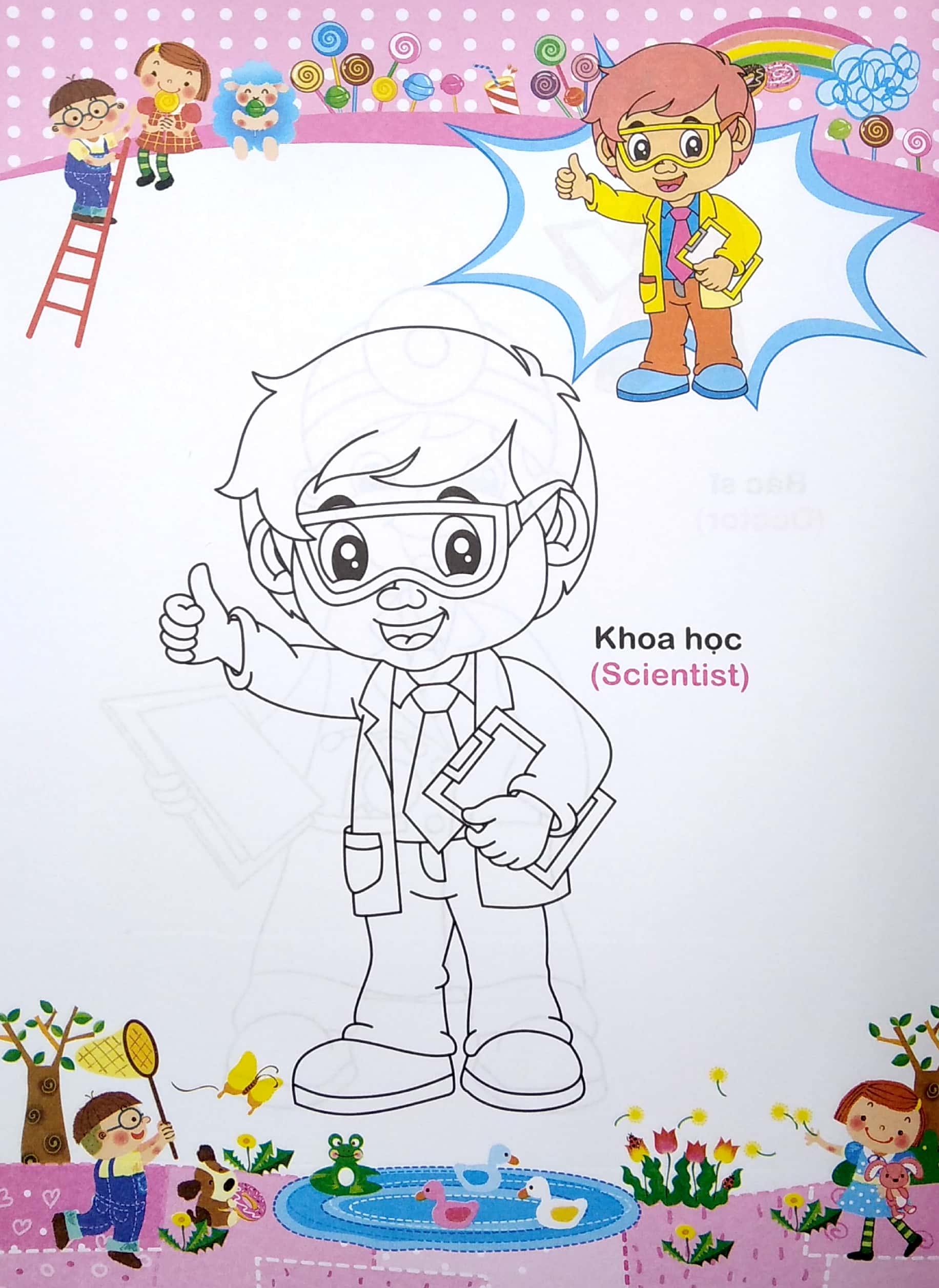 bé tập tô màu và học tiếng anh theo chủ đề - nghề nghiệp - Ảnh 5