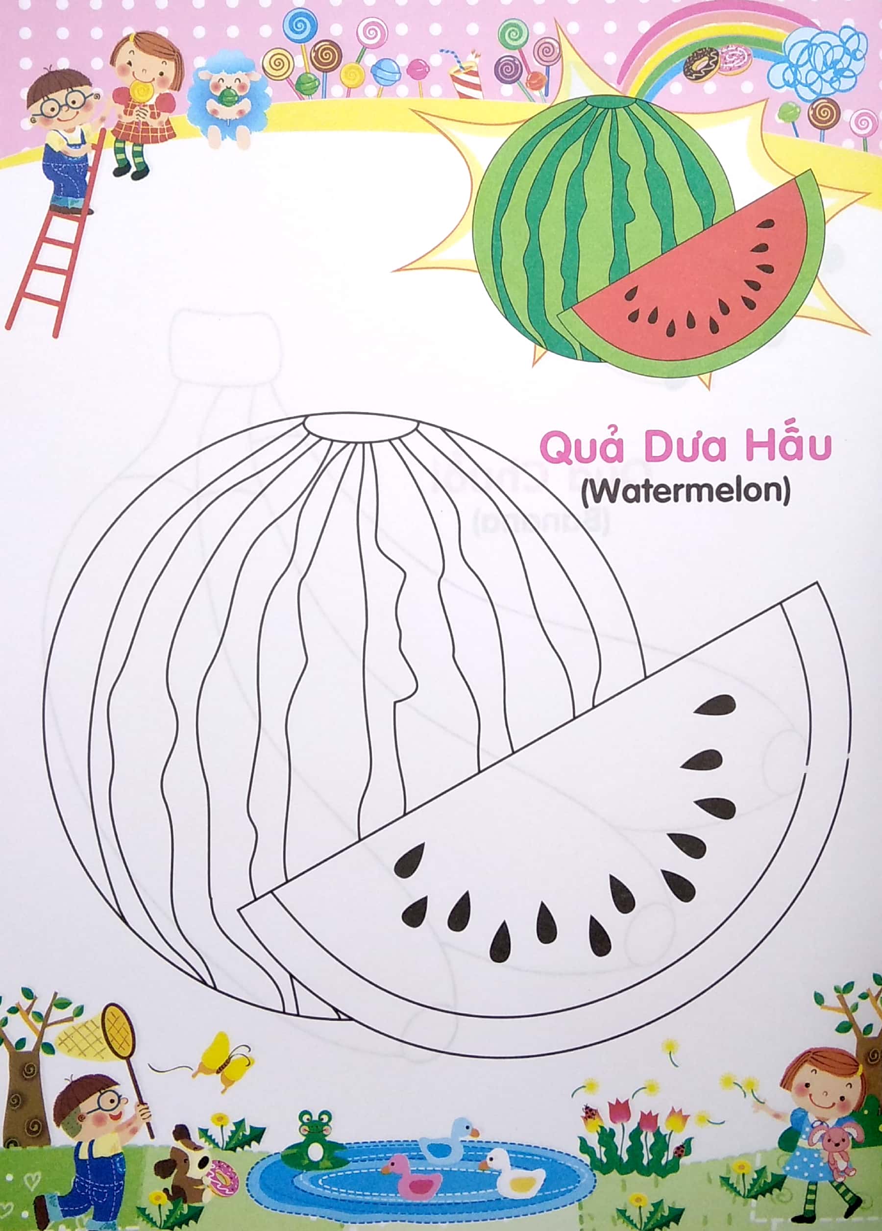 bé tập tô màu và học tiếng anh theo chủ đề - trái cây - Ảnh 5