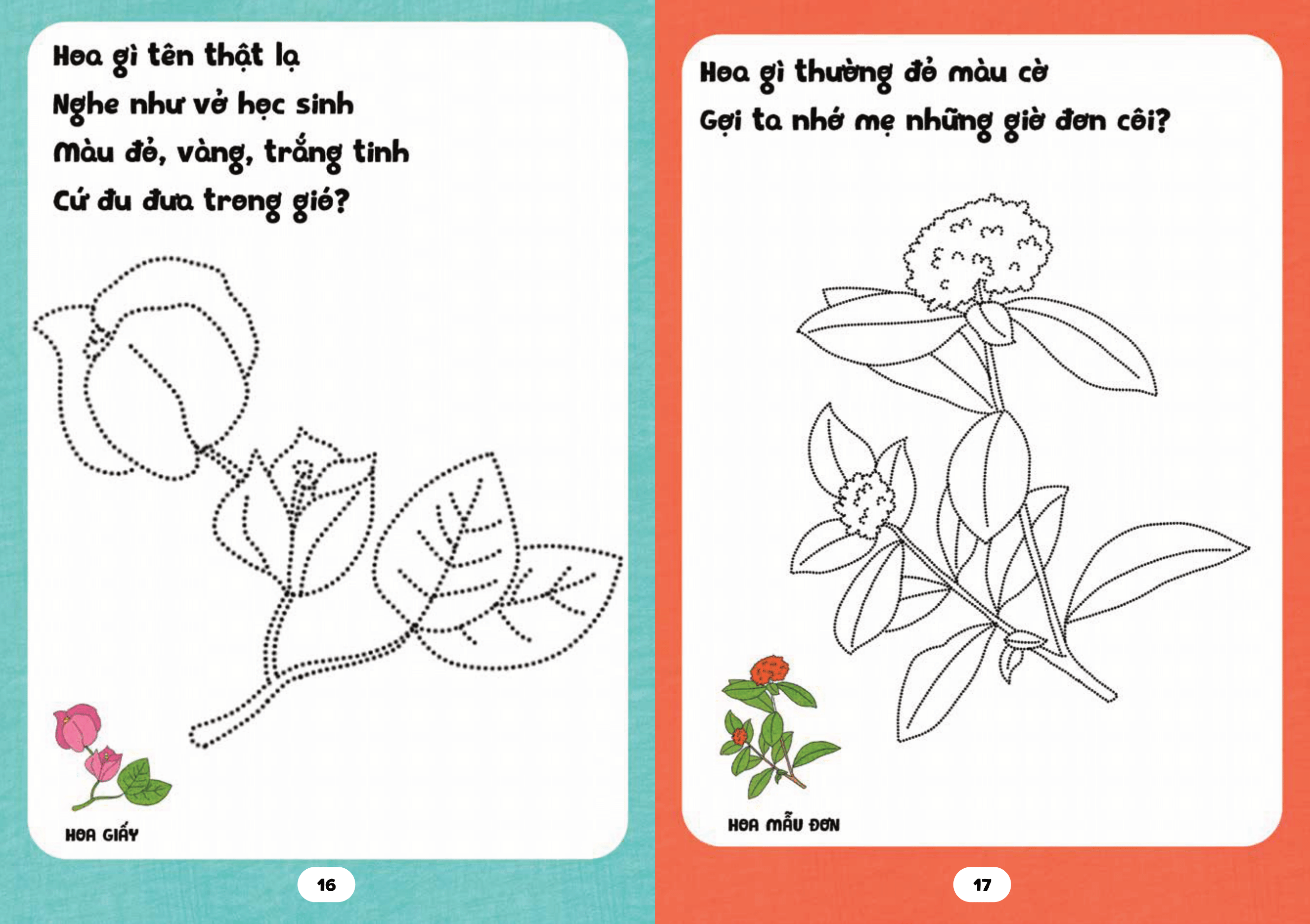 bé tập tô phát triển tư duy - câu đố về các loài hoa - Ảnh 11