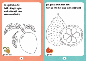 bé tập tô phát triển tư duy - câu đố về các loại quả - Ảnh 6