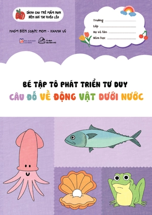 bé tập tô phát triển tư duy - câu đố về động vật dưới nước - Ảnh 2