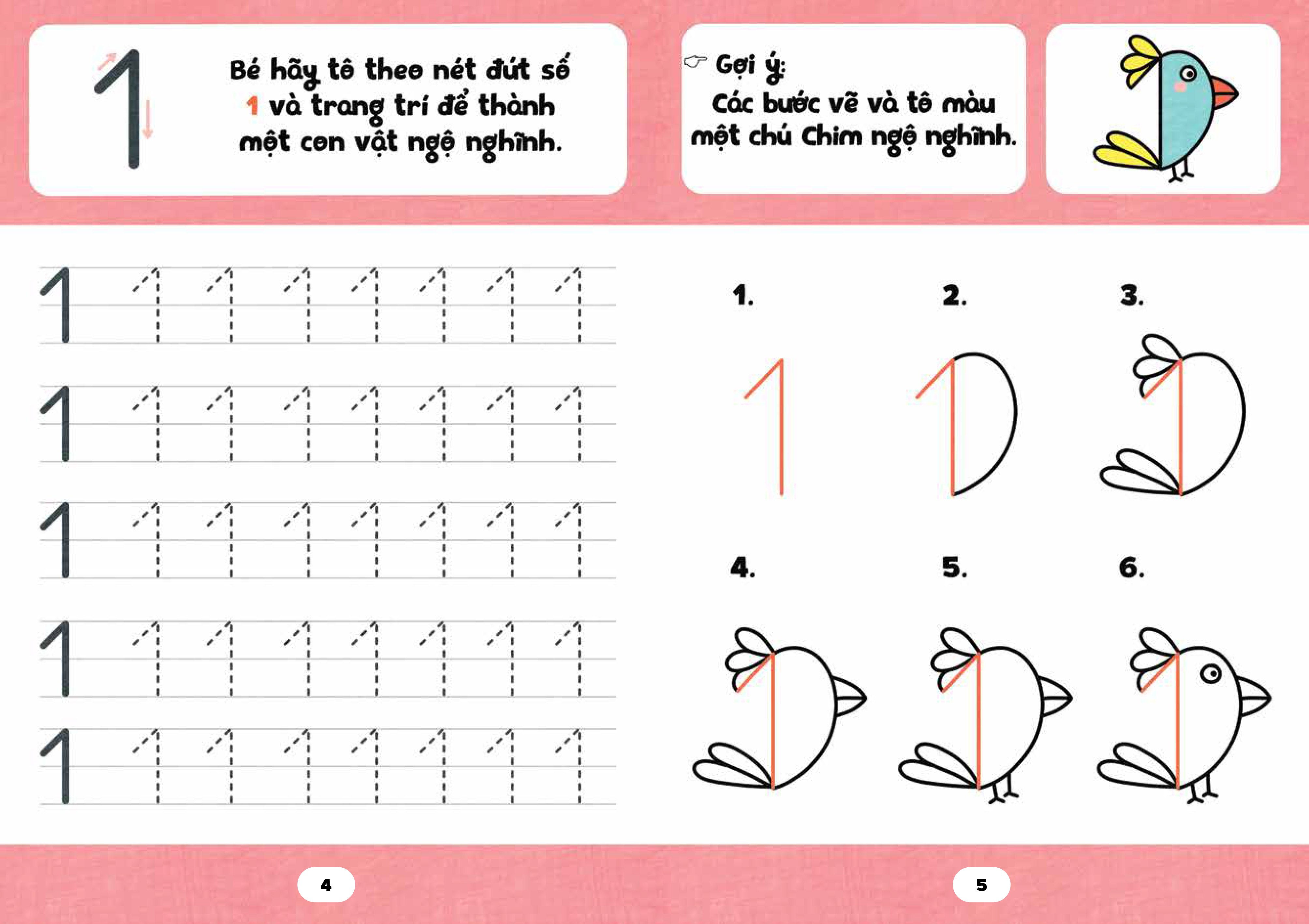 bé tập tô phát triển tư duy - thuộc số nhanh - vẽ tranh đẹp - Ảnh 4