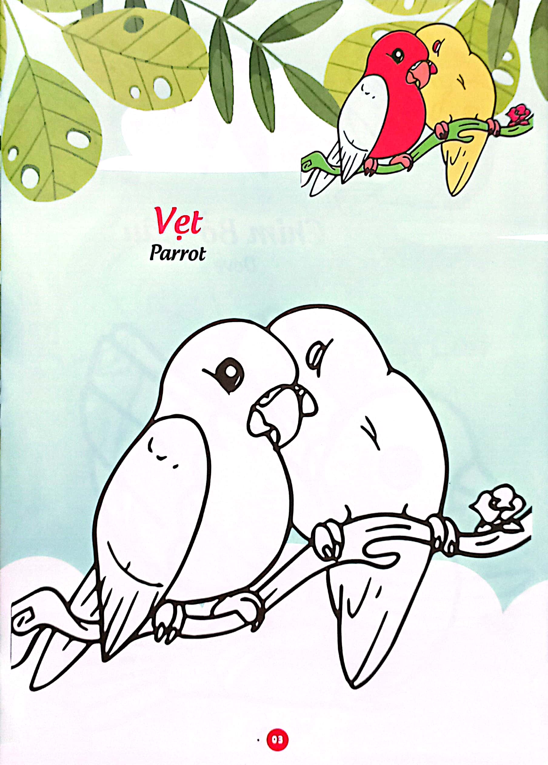 bé thỏa sức sáng tạo phát triển iq-eq-cq -bé tô màu và học tiếng anh theo chủ đề - các loại chim - Ảnh 5