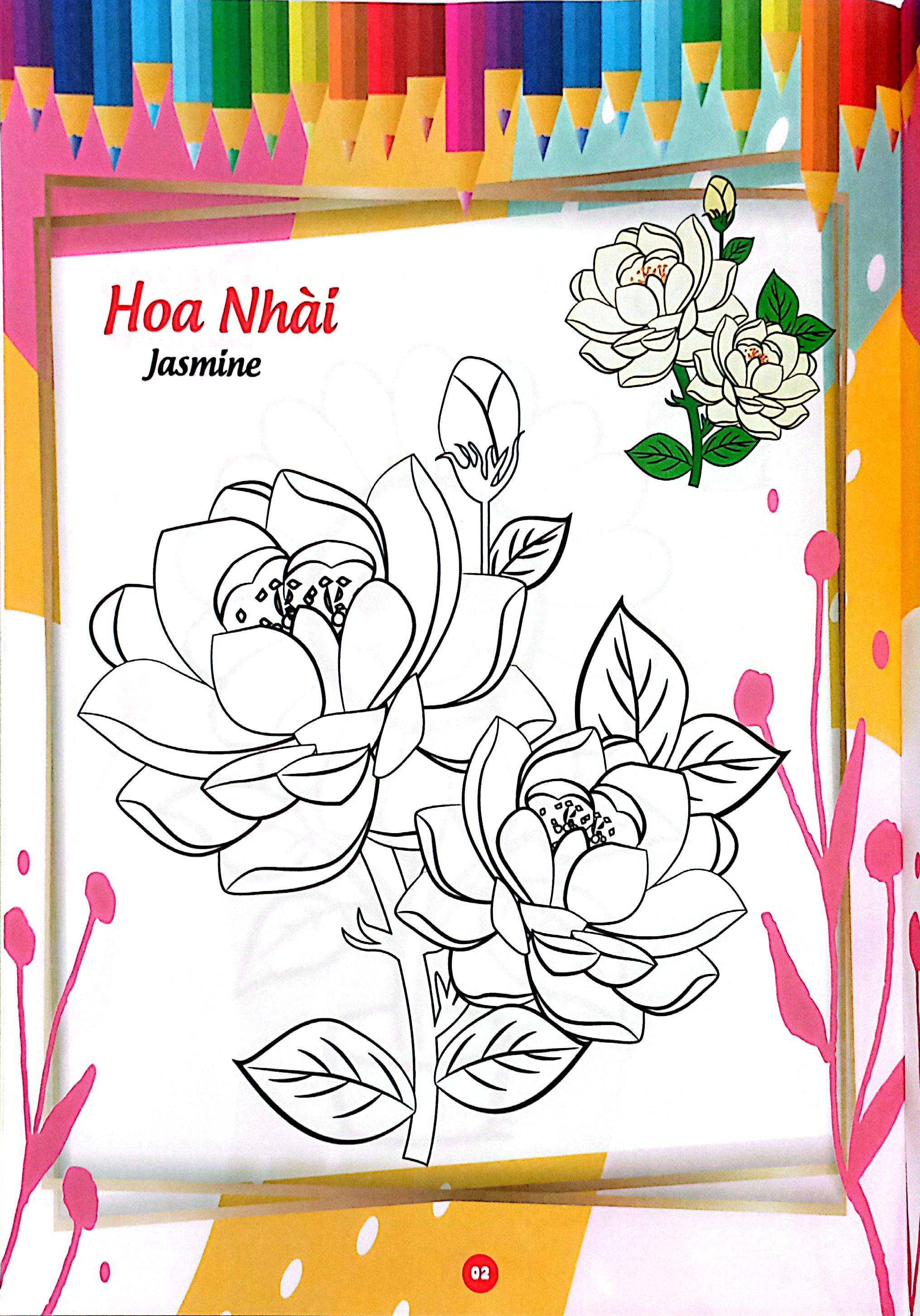 bé thỏa sức sáng tạo phát triển iq-eq-cq - bé tô màu và học tiếng anh theo chủ đề - các loài hoa - Ảnh 4