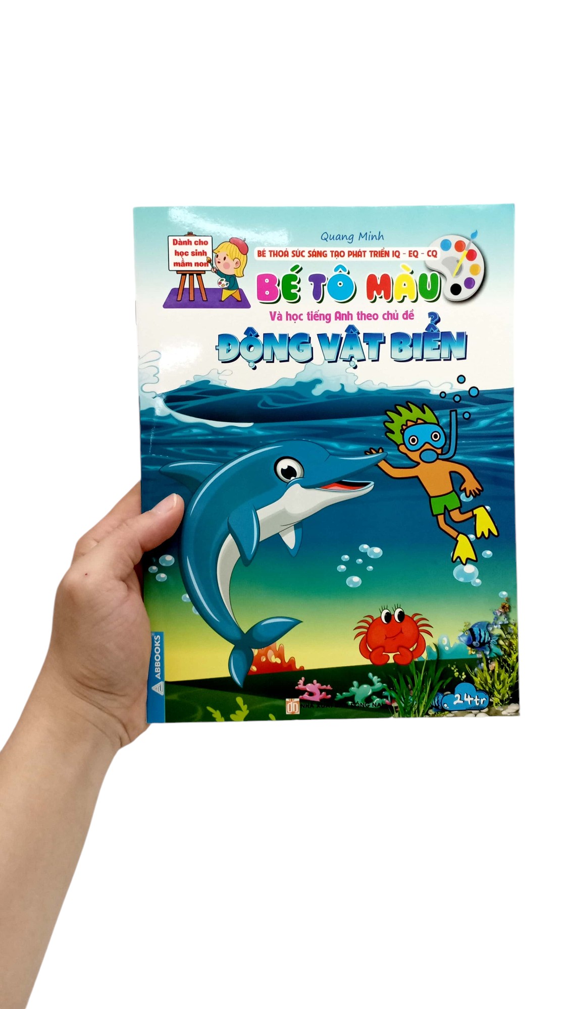 bé thỏa sức sáng tạo phát triển iq-eq-cq -bé tô màu và học tiếng anh theo chủ đề - động vật biển - Ảnh 7