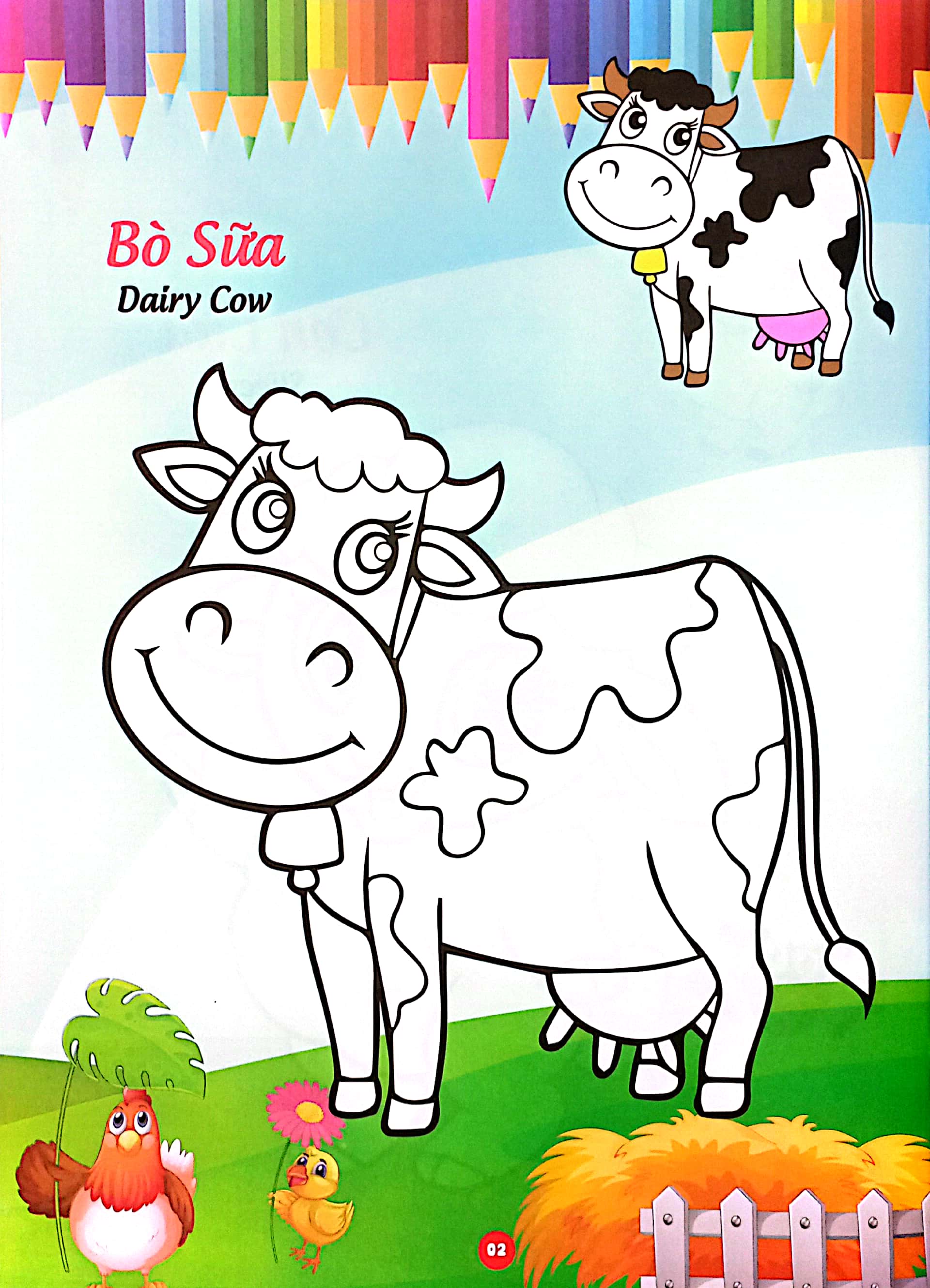 bé thỏa sức sáng tạo phát triển iq-eq-cq -bé tô màu và học tiếng anh theo chủ đề - động vật nuôi - Ảnh 4